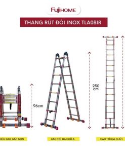 Thang INOX FUJIHOME TLA08IR rút chữ A 10 Thang INOX FUJIHOME TLA08IR rút chữ A