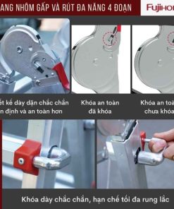 Thang nhôm FUJIHOME ML44 gấp và rút đa năng 4 đoạn 9 Thang nhôm FUJIHOME ML44 gấp và rút đa năng 4 đoạn