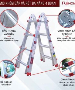 Thang nhôm FUJIHOME ML44 gấp và rút đa năng 4 đoạn 8 Thang nhôm FUJIHOME ML44 gấp và rút đa năng 4 đoạn