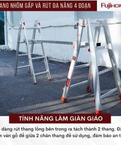 Thang nhôm FUJIHOME ML44 gấp và rút đa năng 4 đoạn 11 Thang nhôm FUJIHOME ML44 gấp và rút đa năng 4 đoạn