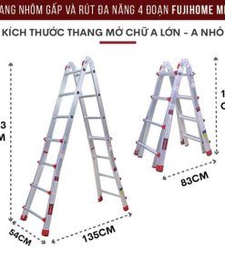 Thang nhôm FUJIHOME ML44 gấp và rút đa năng 4 đoạn 10 Thang nhôm FUJIHOME ML44 gấp và rút đa năng 4 đoạn