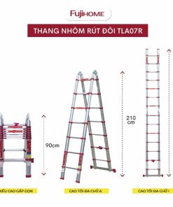 Thang nhôm FUJIHOME TLA07R rút chữ A 10 Thang nhôm FUJIHOME TLA07R rút chữ A