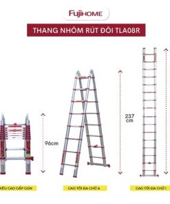 Thang nhôm rút chữ A FUJIHOME TLA08R 7 Thang nhôm rút chữ A FUJIHOME TLA08R