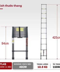 Thang rút đơn Fujihome STL43 thép carbon 7 Thang rút đơn Fujihome STL43 thép carbon