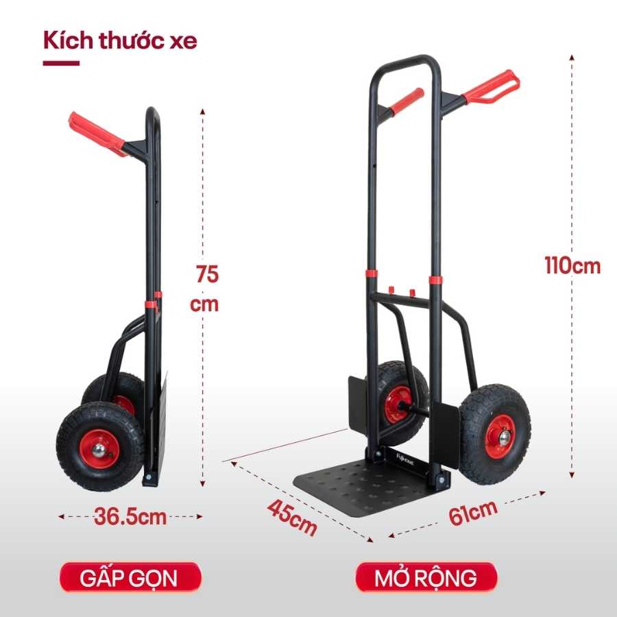 Xe kéo đẩy hàng Fujihome CC6300 2 bánh gấp gọn 22 Xe kéo đẩy hàng Fujihome CC6300 2 bánh gấp gọn