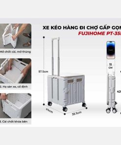 Xe kéo hàng FUJIHOME PT-35F đi chợ rút gọn