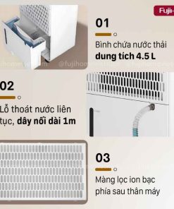 Máy hút ẩm Fujihome DH20NW-HEPA 19 Máy hút ẩm Fujihome DH20NW-HEPA